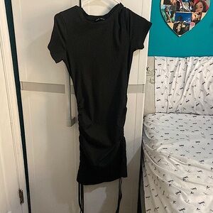 Shein black stretchy casual black dress